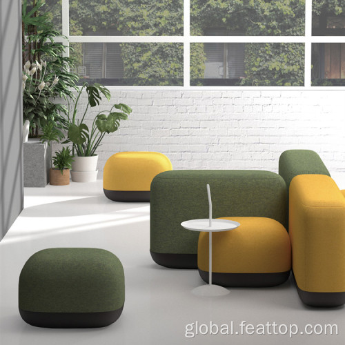 leisure sofa chair High Quality Velvet Leather Splicing Lounge Round Stool Manufactory